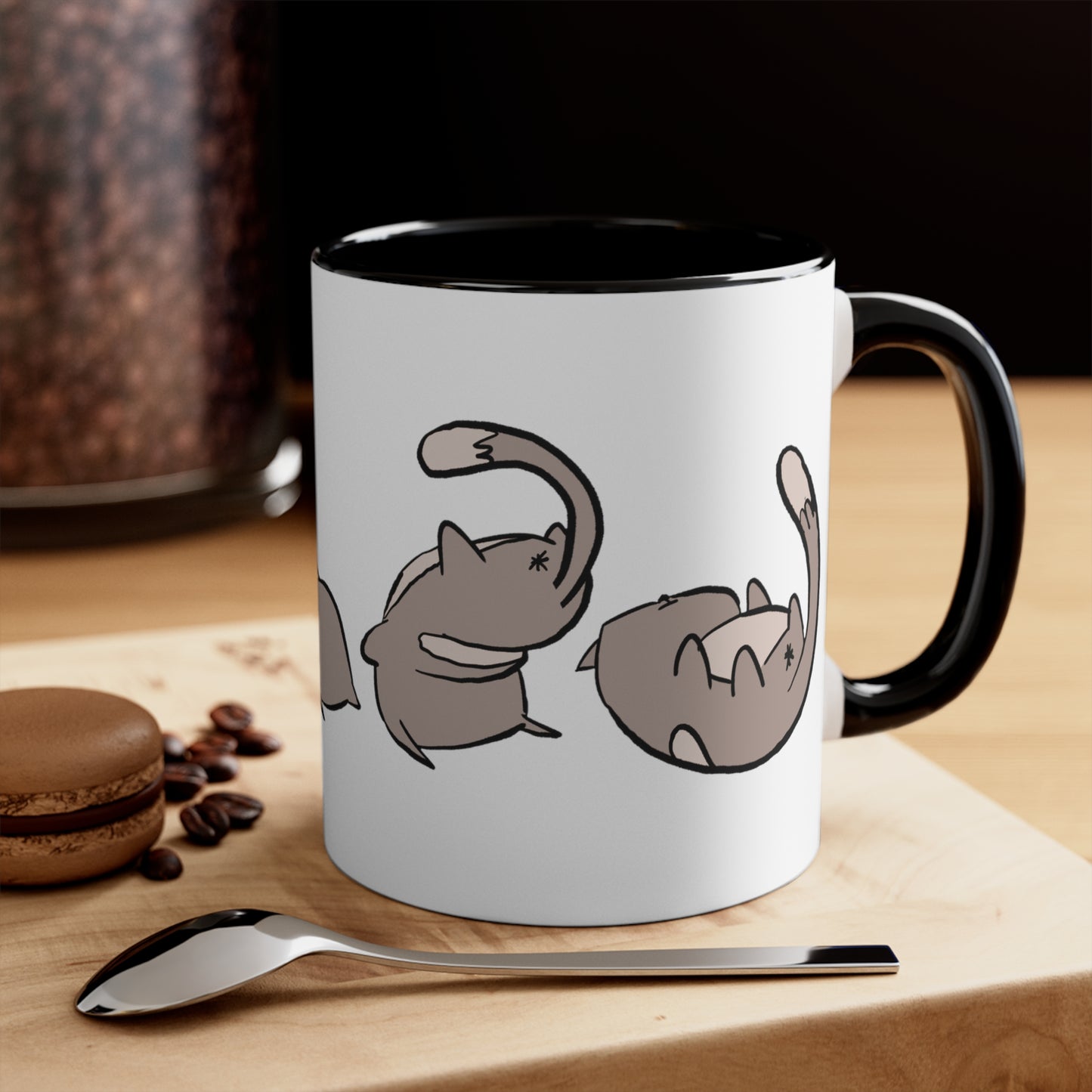 Rolling Cat, Small Coffee Mug 11oz