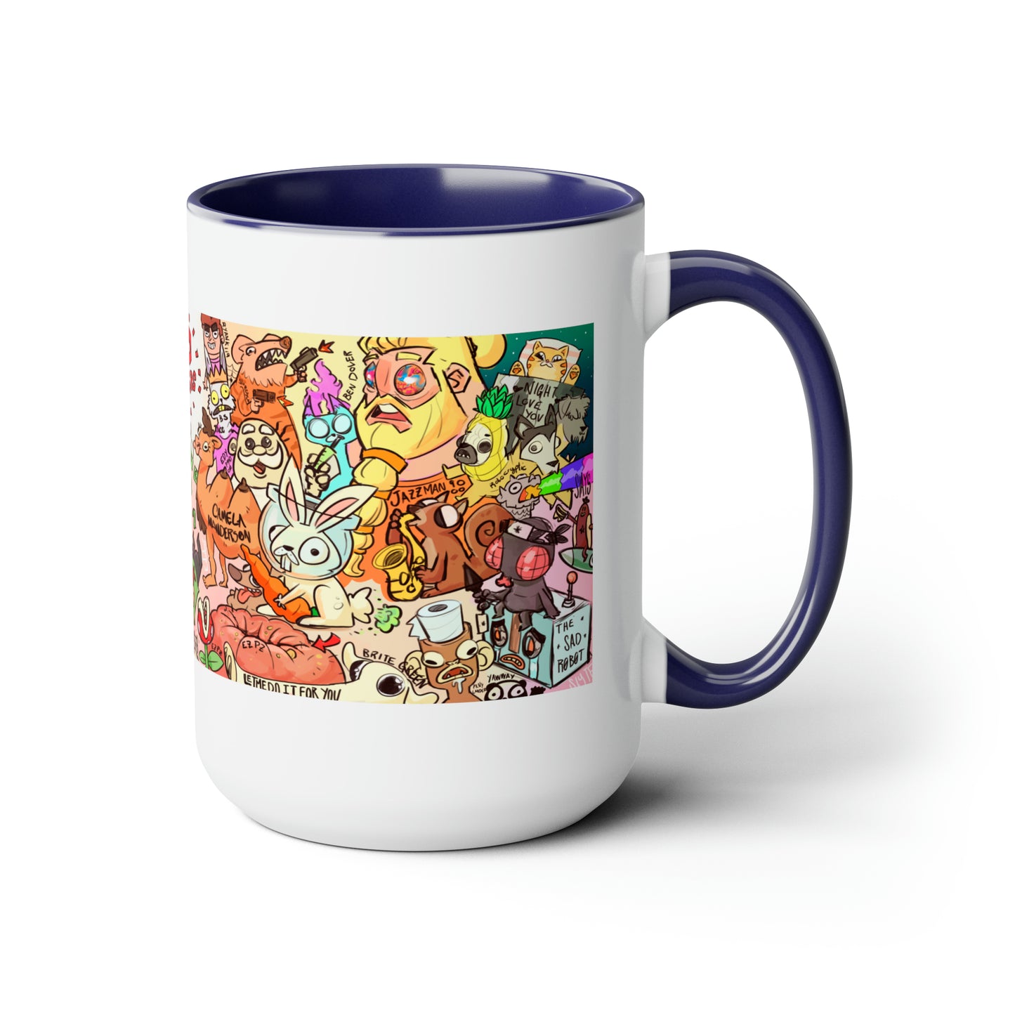 2D Loops Mural, Large Coffee Mug 15oz