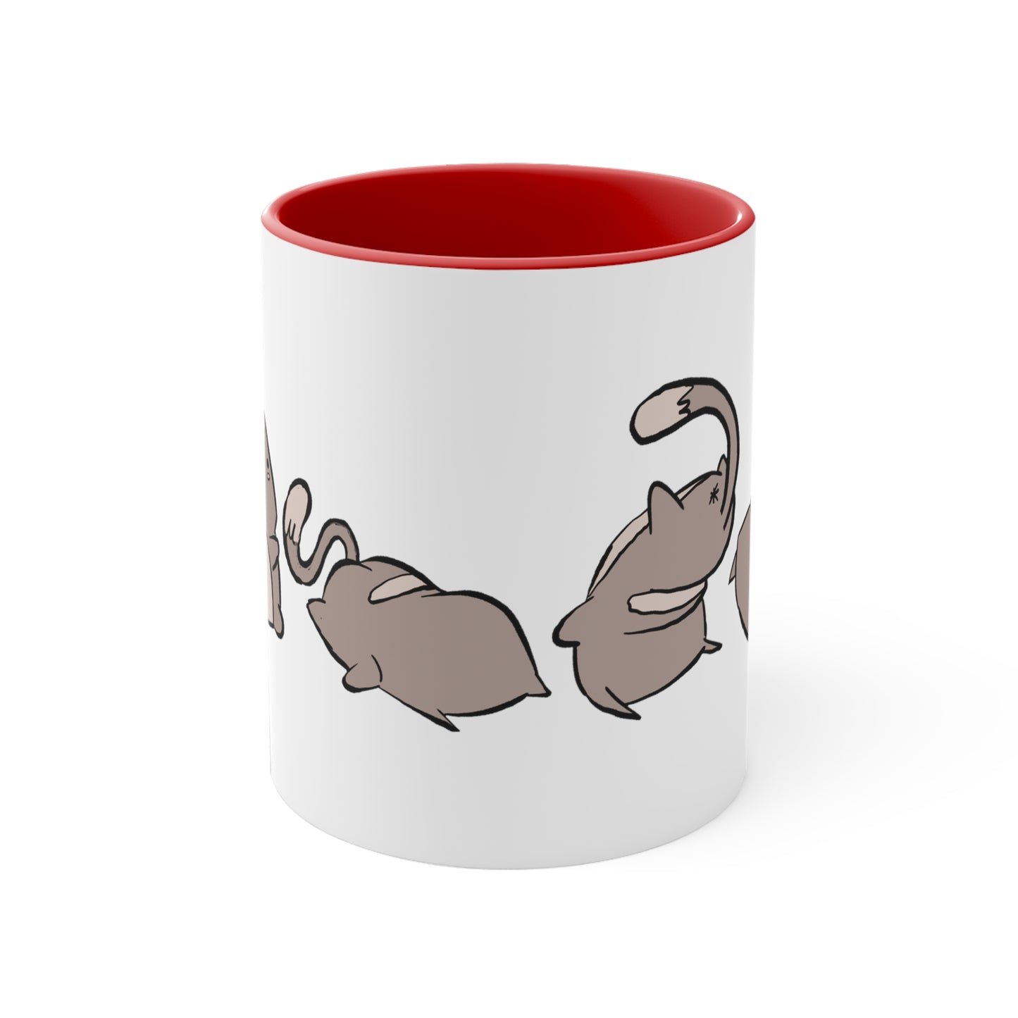 Rolling Cat, Small Coffee Mug 11oz