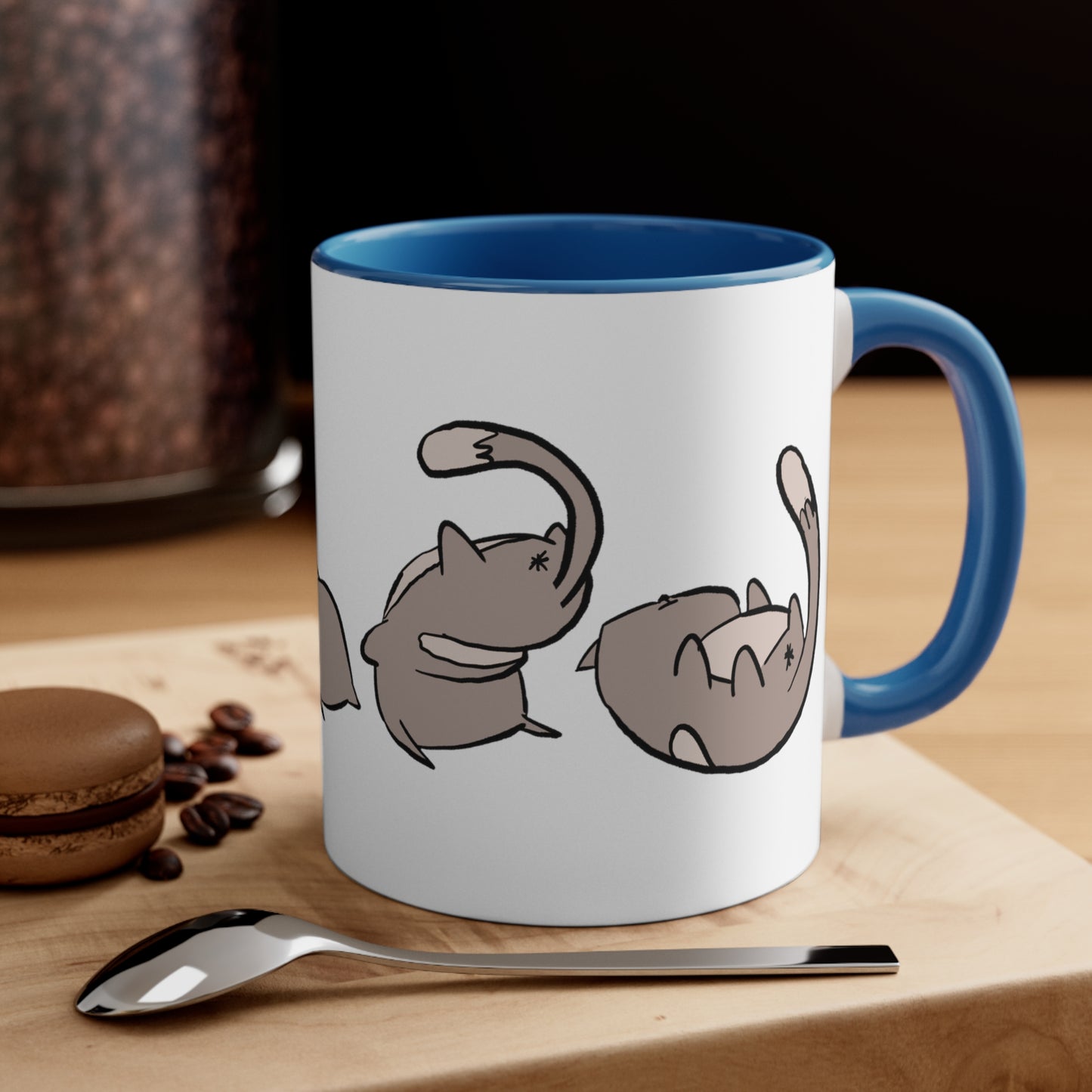 Rolling Cat, Small Coffee Mug 11oz