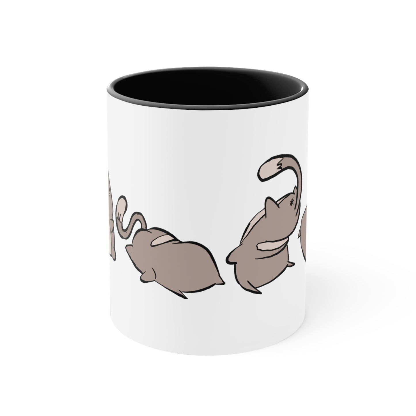 Rolling Cat, Small Coffee Mug 11oz