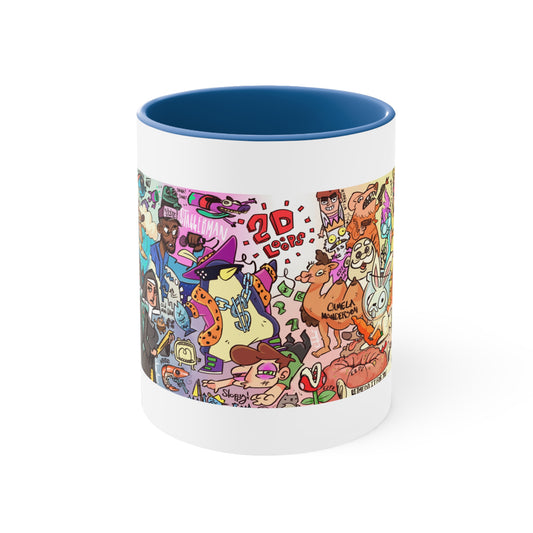 2D Loops Mural, Small Coffee Mug 11oz