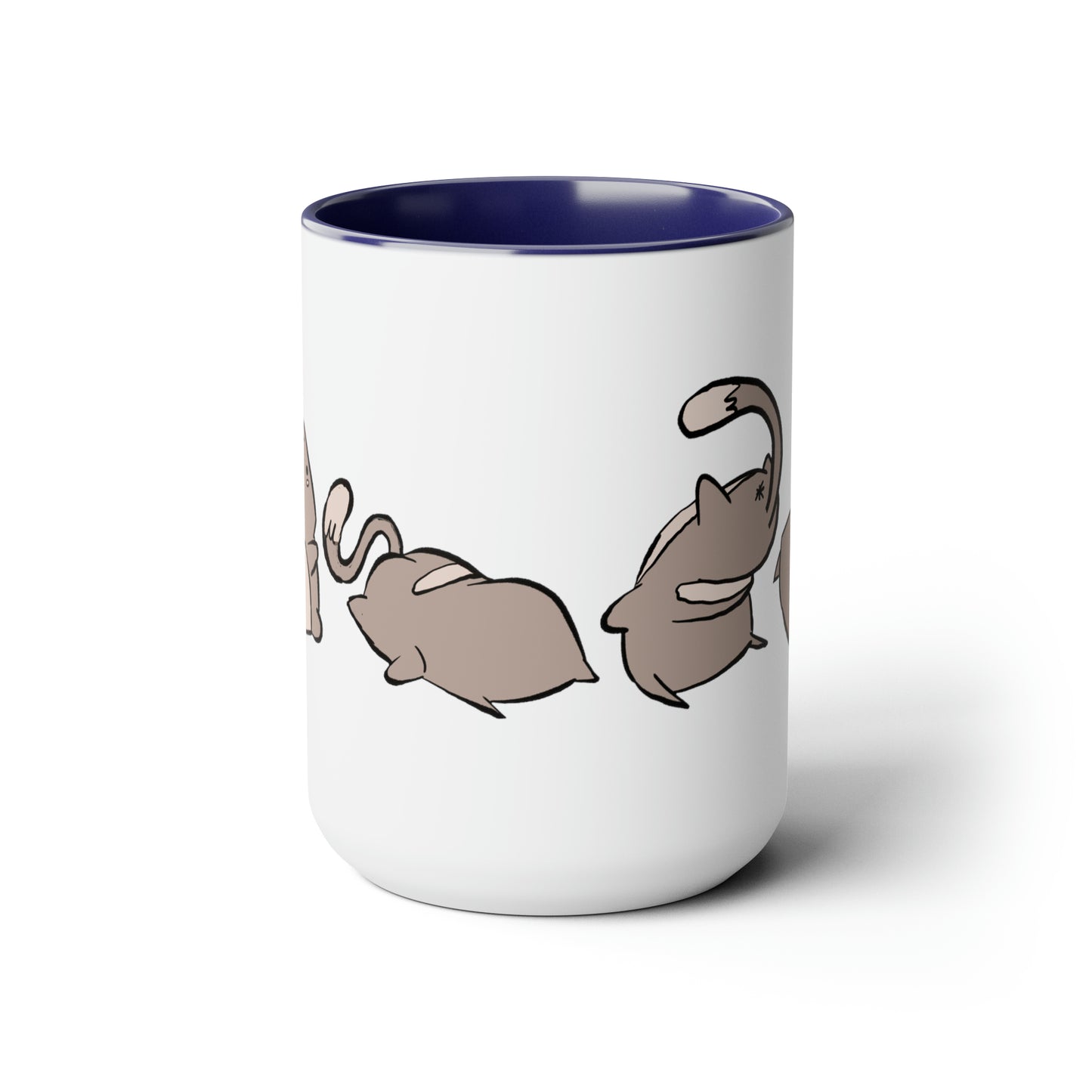 Rolling Cat, Large Coffee Mug 15oz