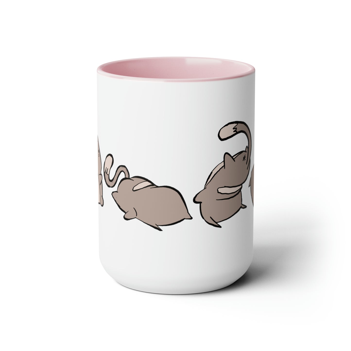 Rolling Cat, Large Coffee Mug 15oz