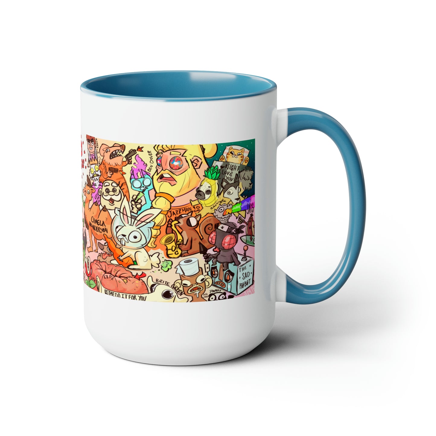 2D Loops Mural, Large Coffee Mug 15oz