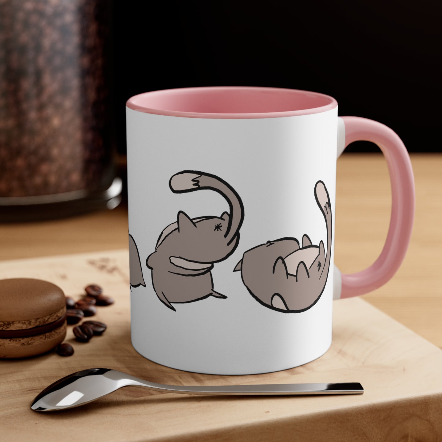 Rolling Cat, Small Coffee Mug 11oz