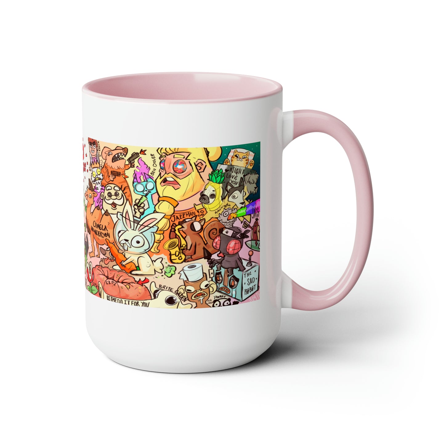 2D Loops Mural, Large Coffee Mug 15oz