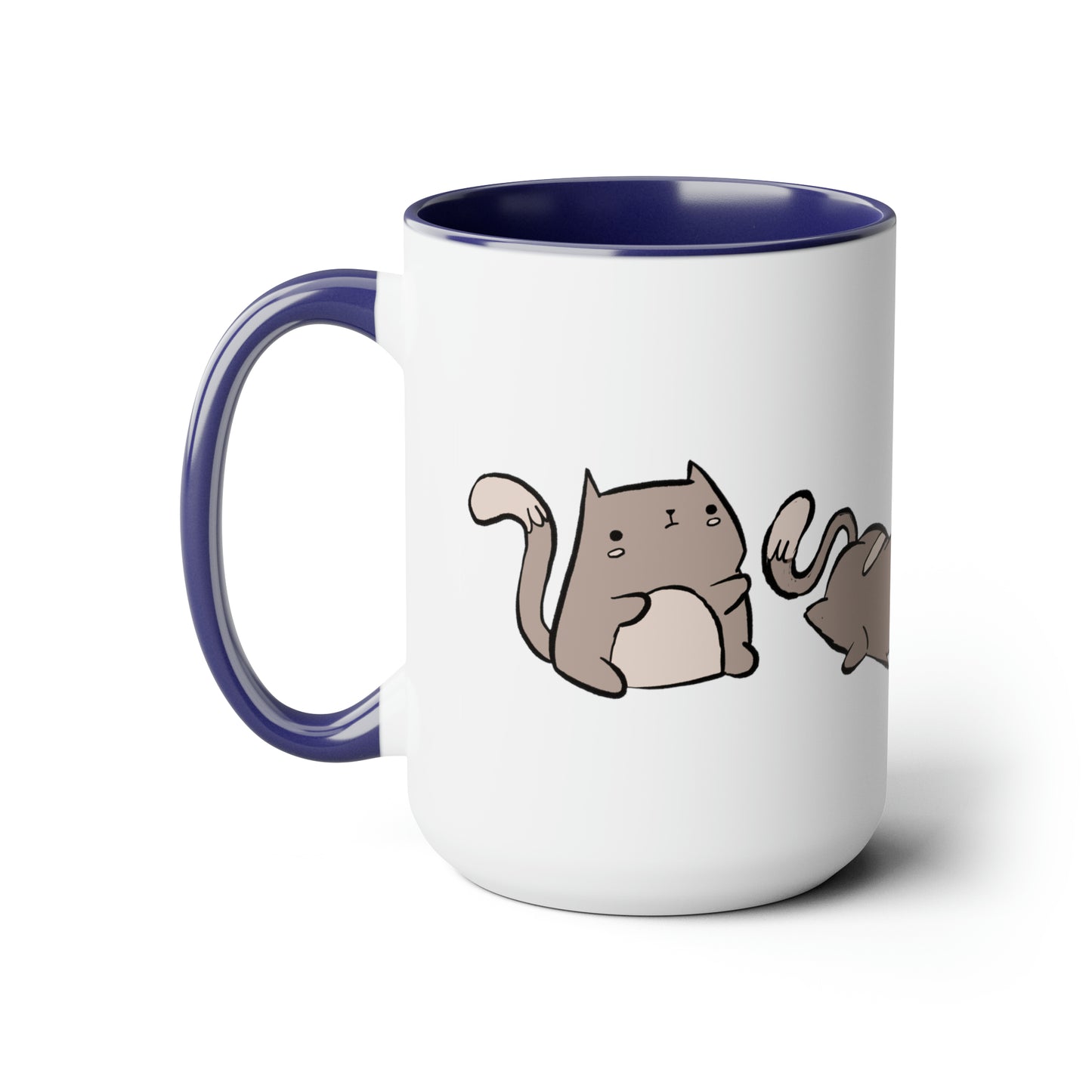 Rolling Cat, Large Coffee Mug 15oz