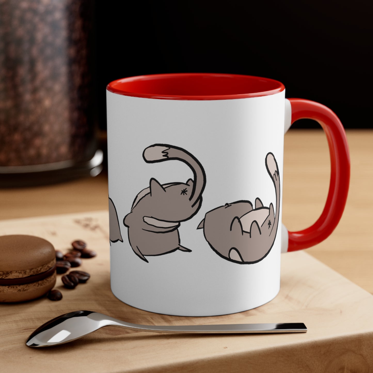 Rolling Cat, Small Coffee Mug 11oz