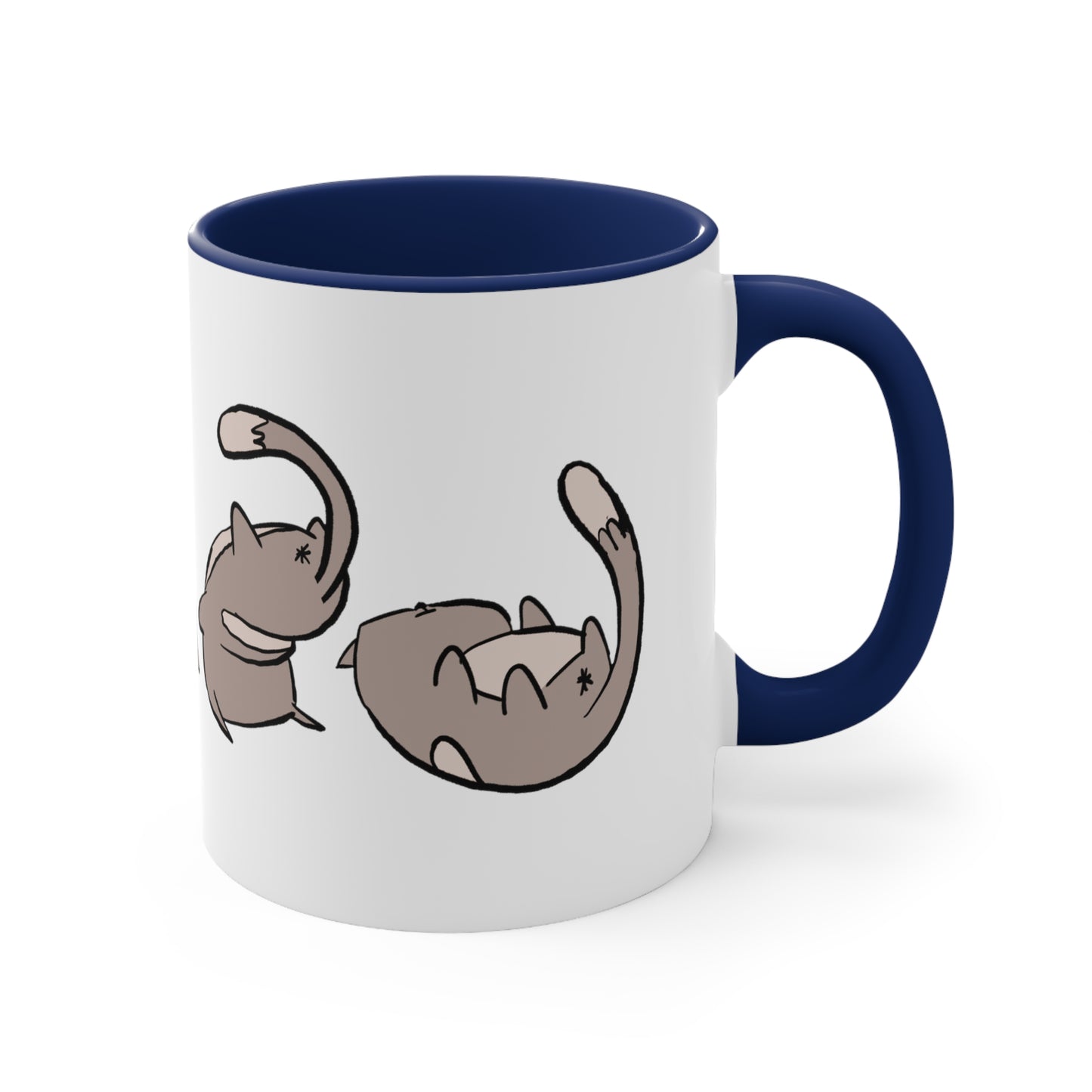 Rolling Cat, Small Coffee Mug 11oz