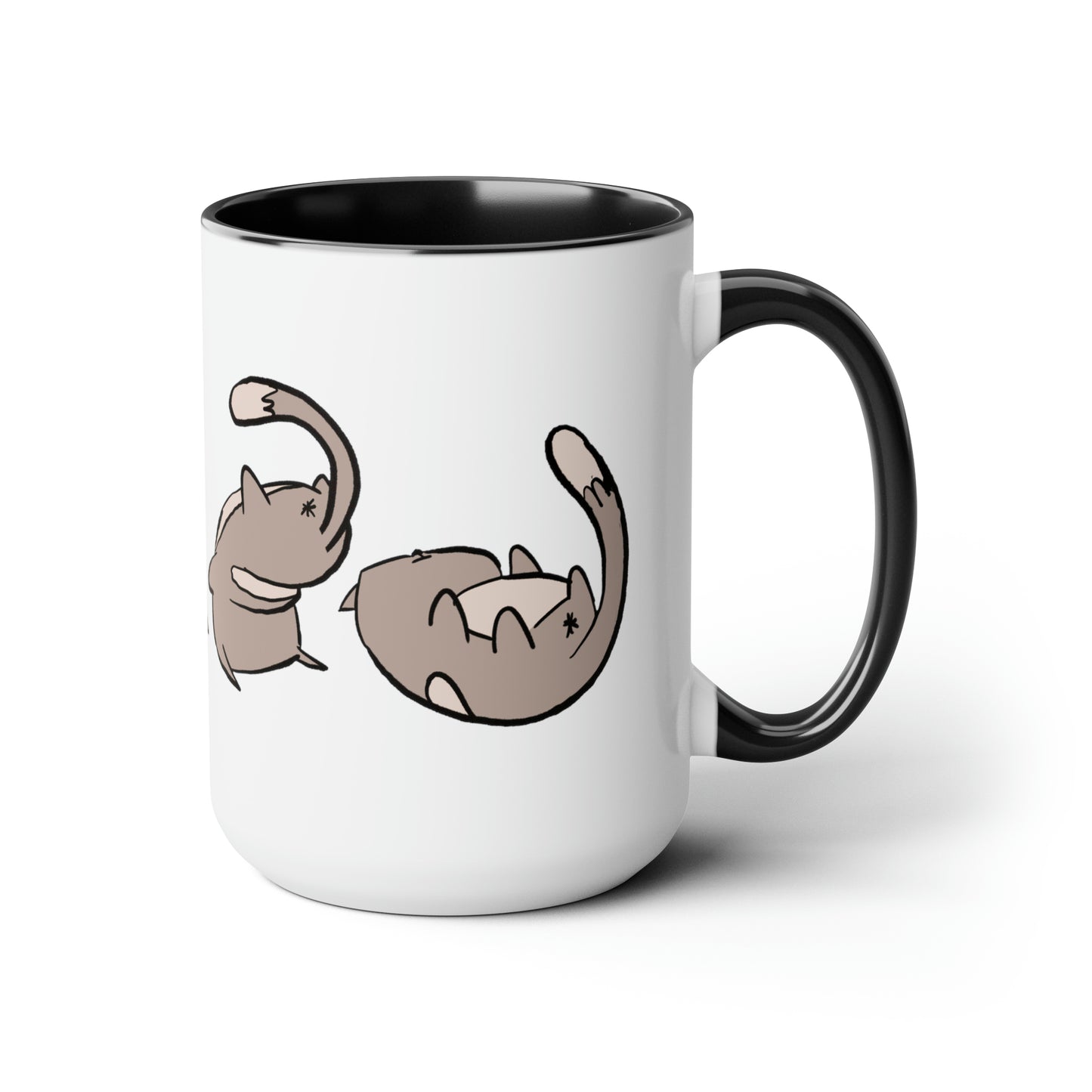 Rolling Cat, Large Coffee Mug 15oz