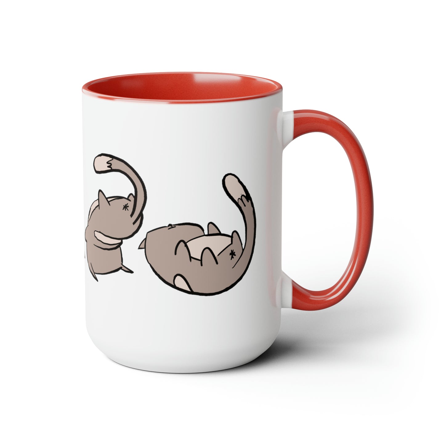 Rolling Cat, Large Coffee Mug 15oz