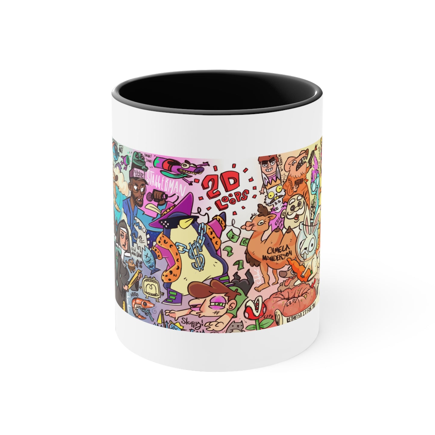 2D Loops Mural, Small Coffee Mug 11oz