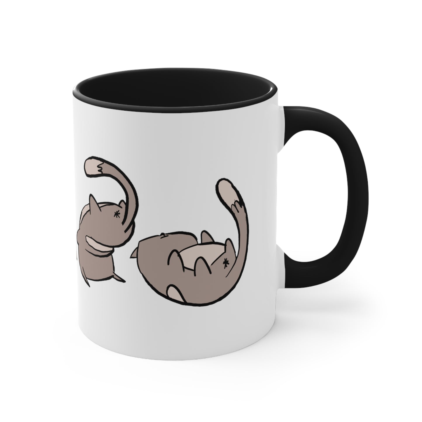 Rolling Cat, Small Coffee Mug 11oz