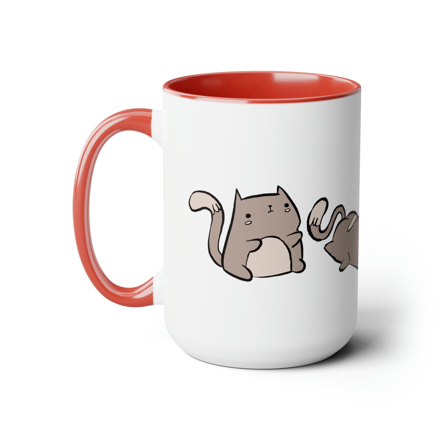 Rolling Cat, Large Coffee Mug 15oz