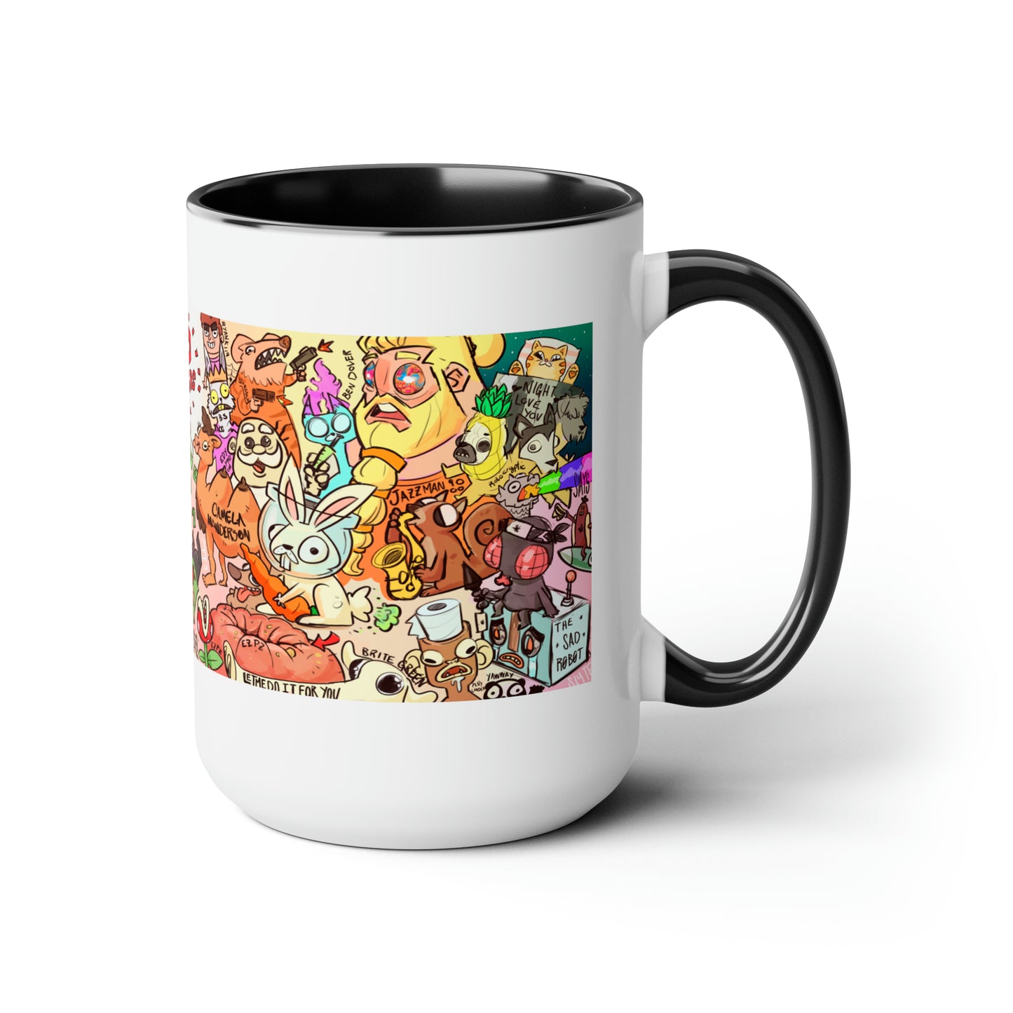 2D Loops Mural, Large Coffee Mug 15oz