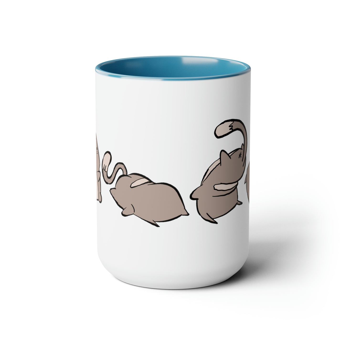 Rolling Cat, Large Coffee Mug 15oz