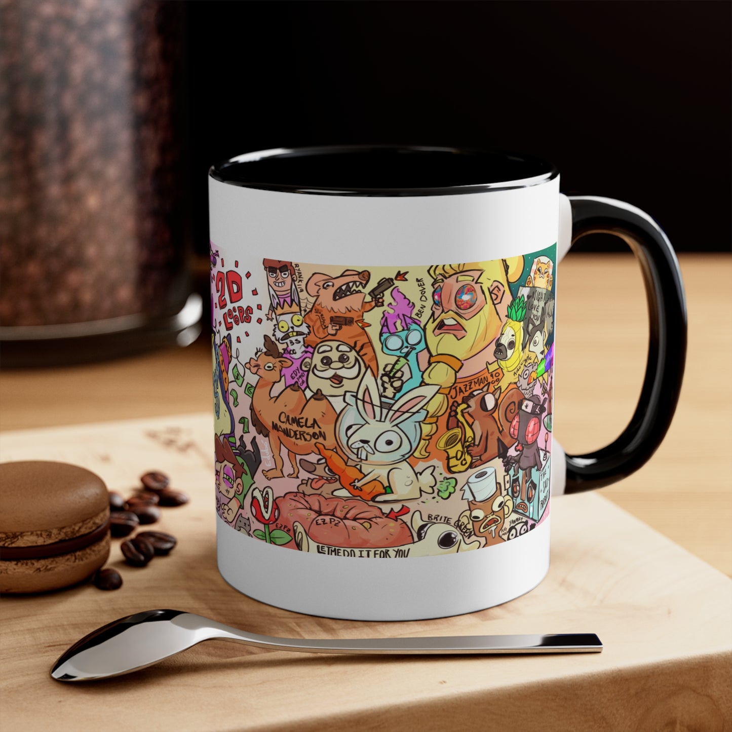 2D Loops Mural, Small Coffee Mug 11oz