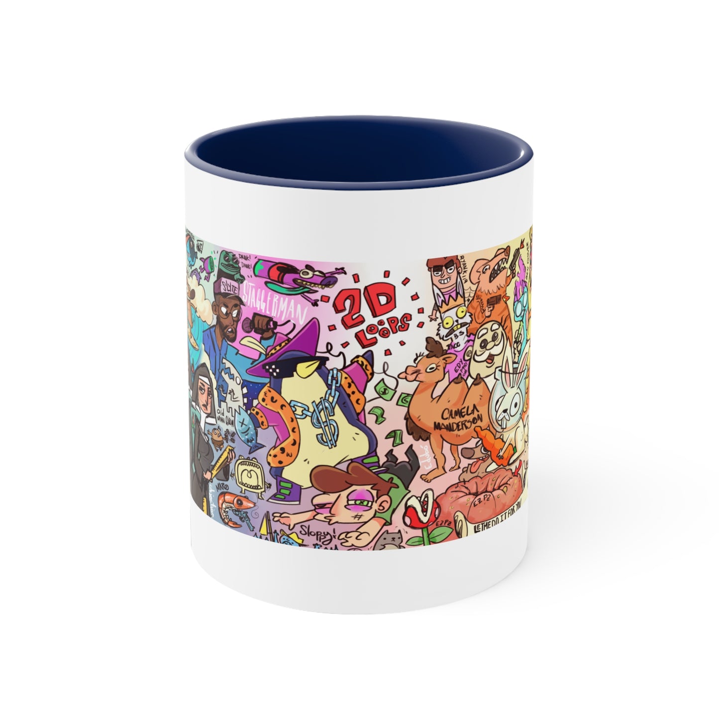 2D Loops Mural, Small Coffee Mug 11oz