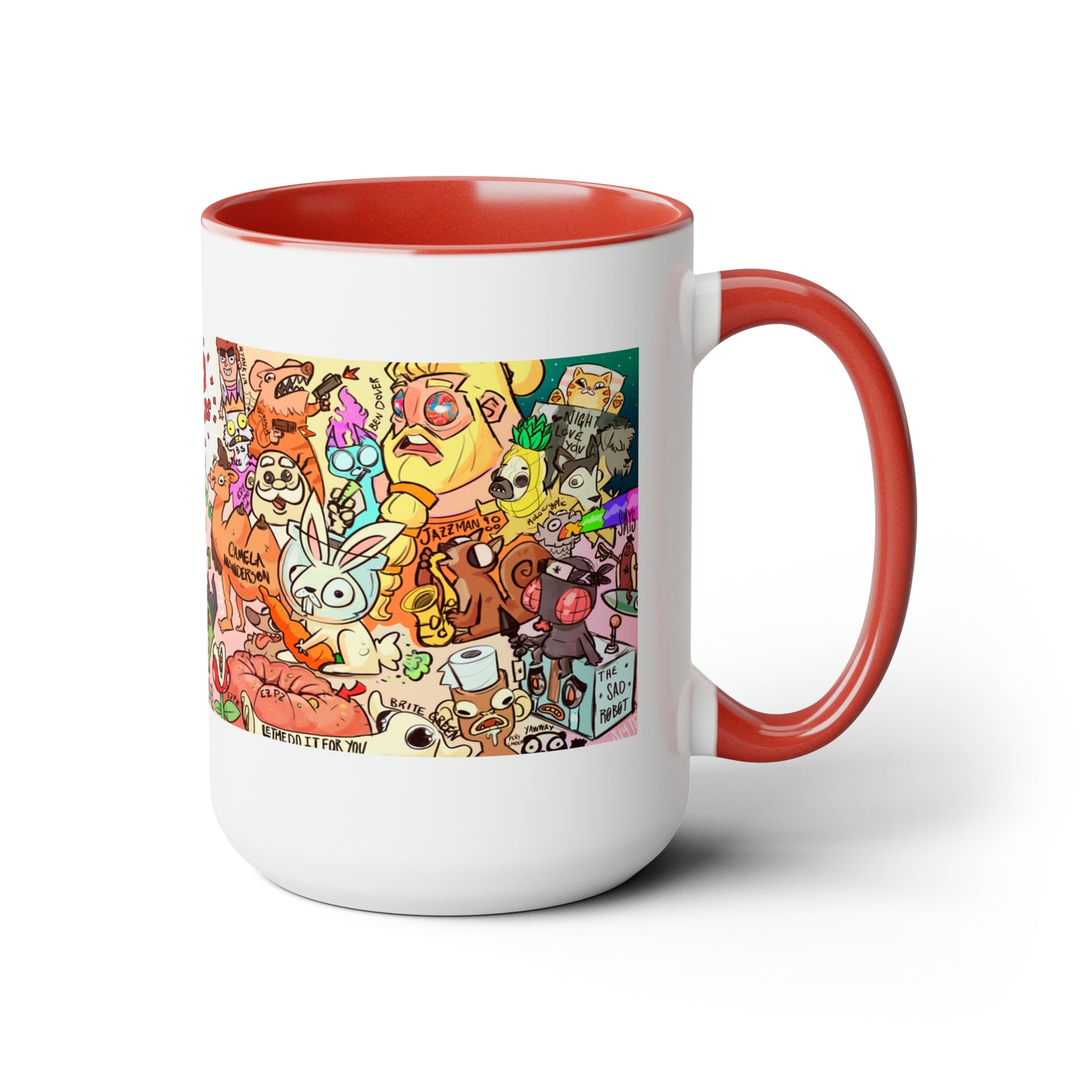 2D Loops Mural, Large Coffee Mug 15oz