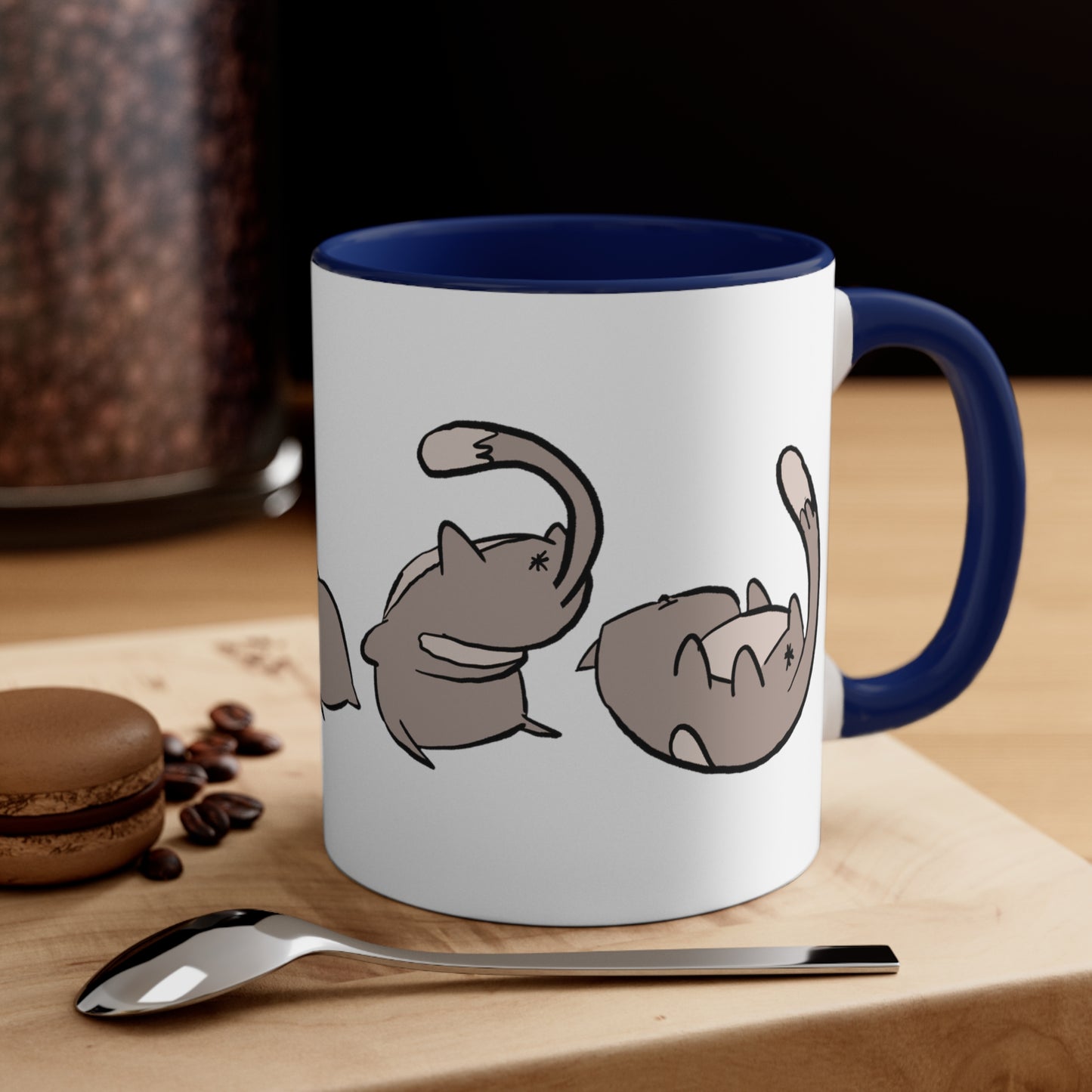 Rolling Cat, Small Coffee Mug 11oz