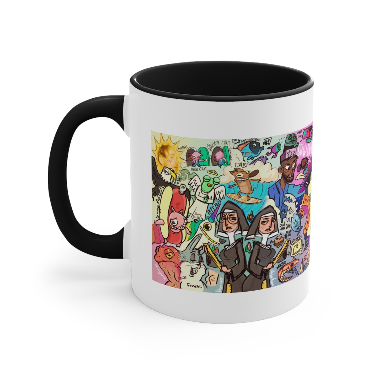 2D Loops Mural, Small Coffee Mug 11oz