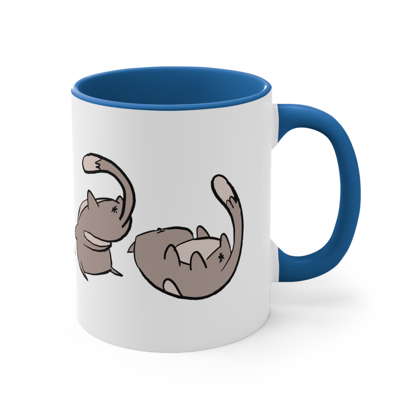 Rolling Cat, Small Coffee Mug 11oz