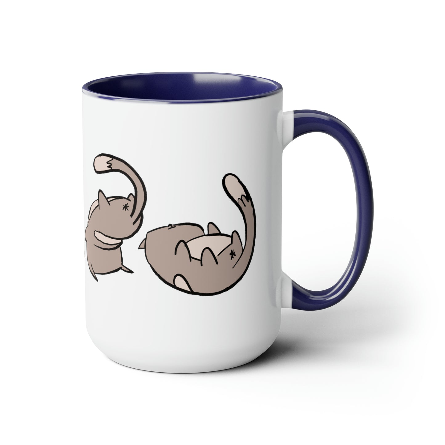 Rolling Cat, Large Coffee Mug 15oz