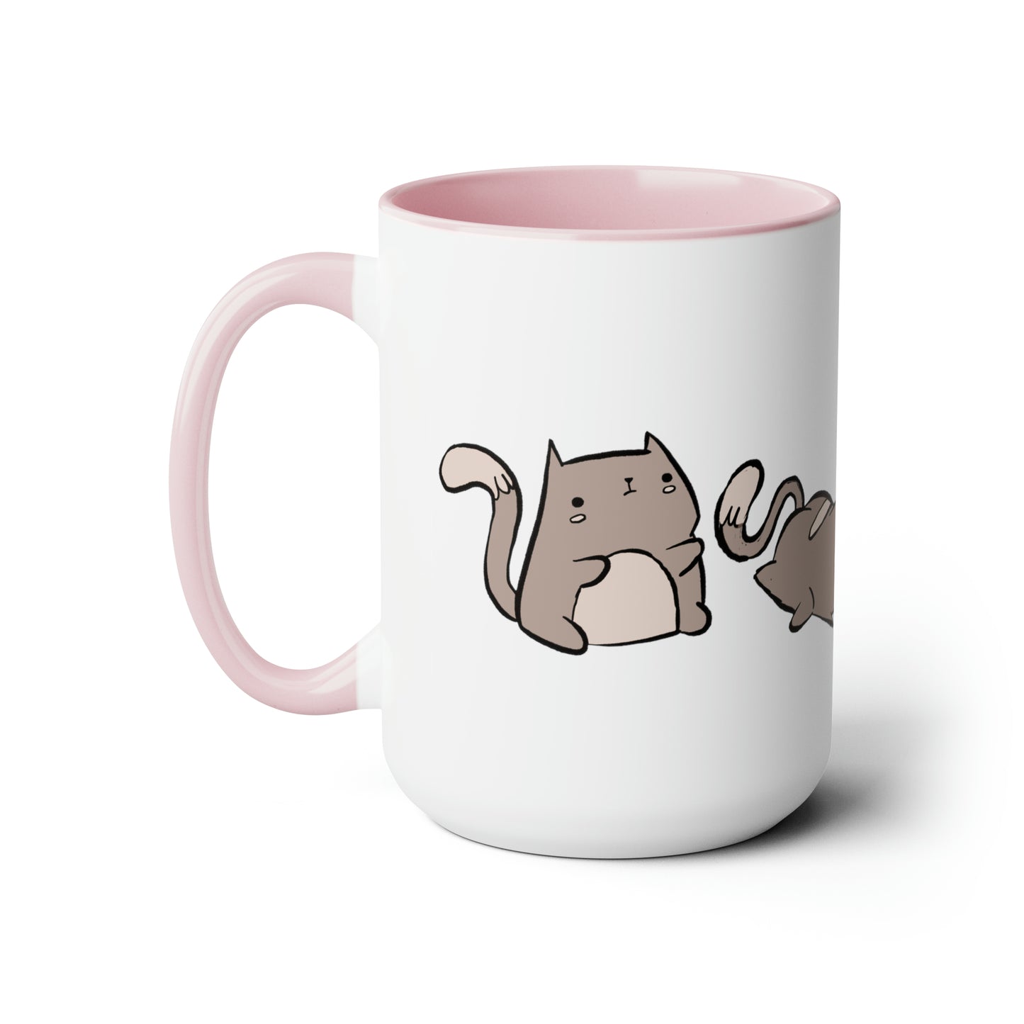 Rolling Cat, Large Coffee Mug 15oz